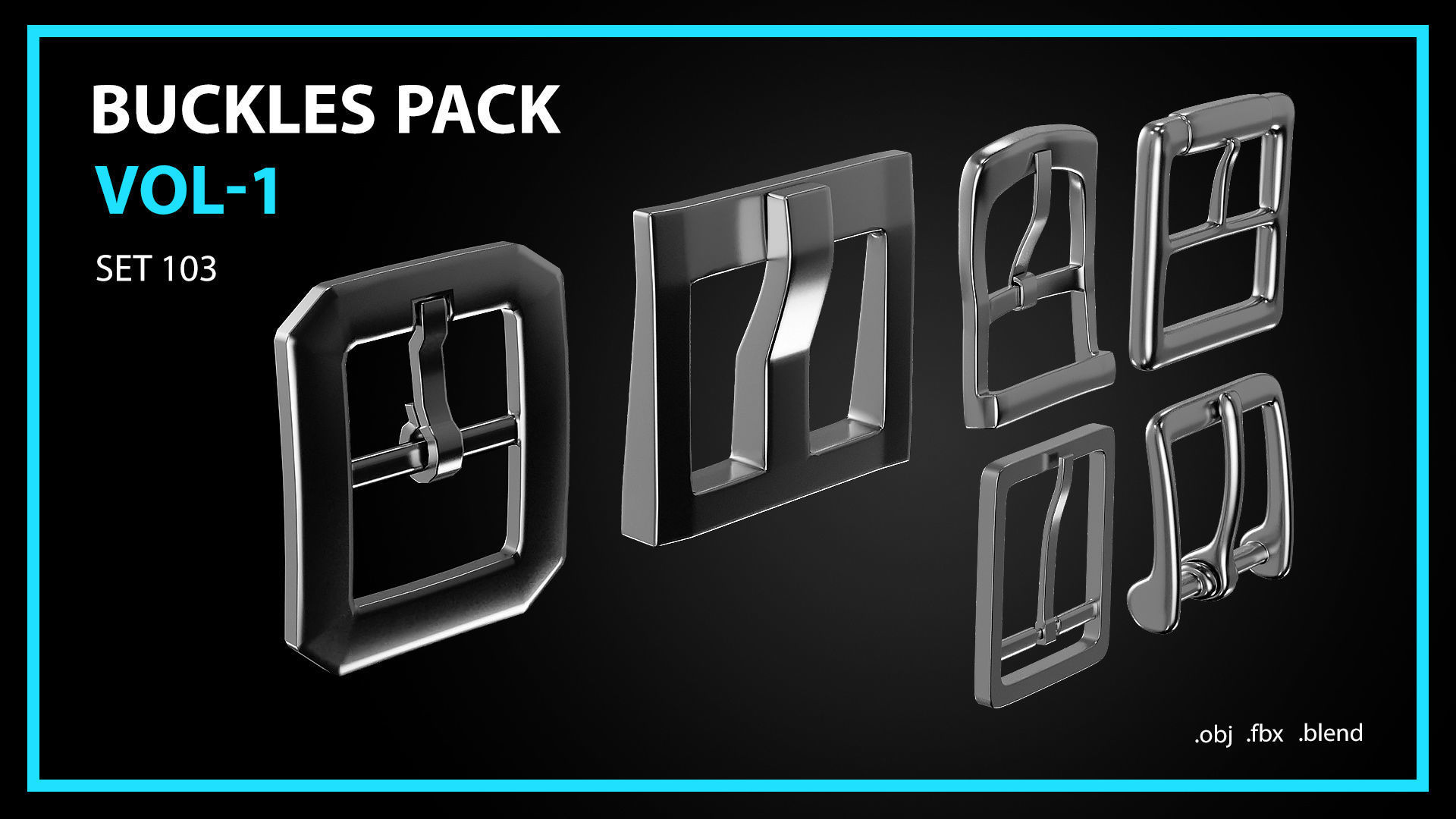 Buckles Snap Hooks Strap Adjusters Pack Vol 1 3D model_7