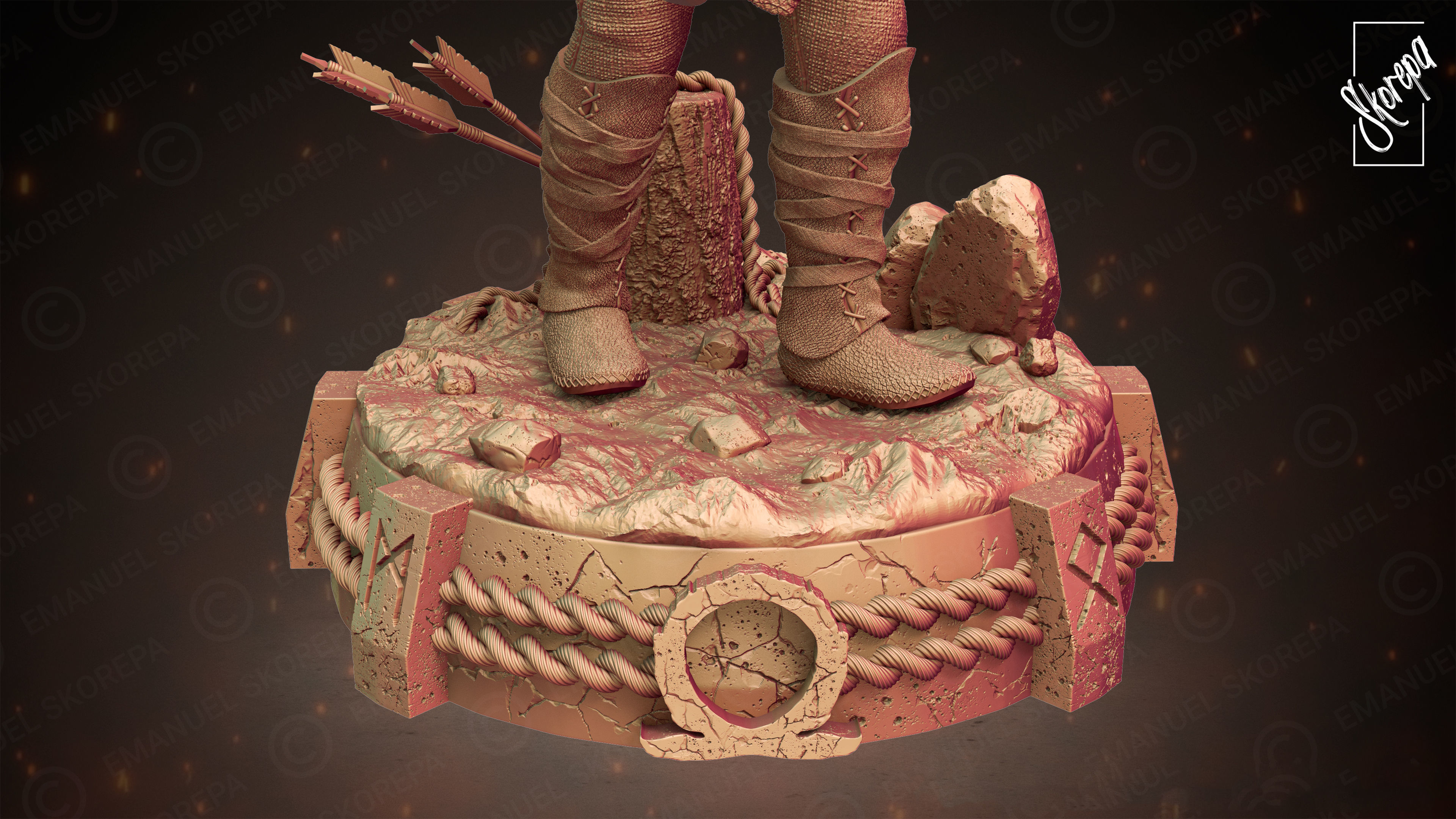 KRATOS spartan warrior statue 3D print model_4