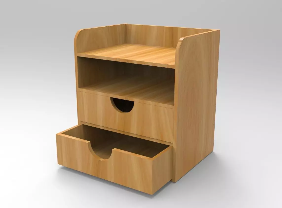 Desk Shelf 3D Model Low-poly 3D model_0