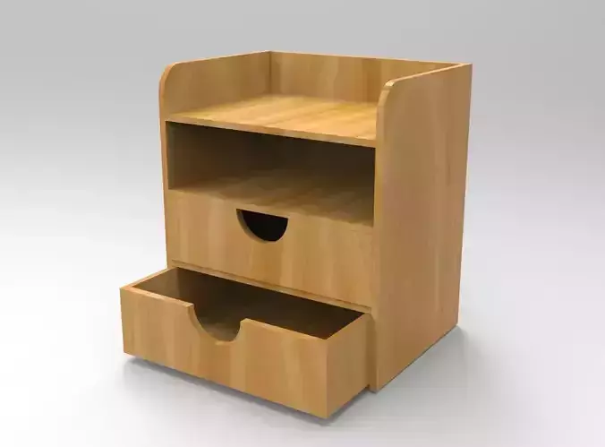 Desk Shelf 3D Model Low-poly 3D model