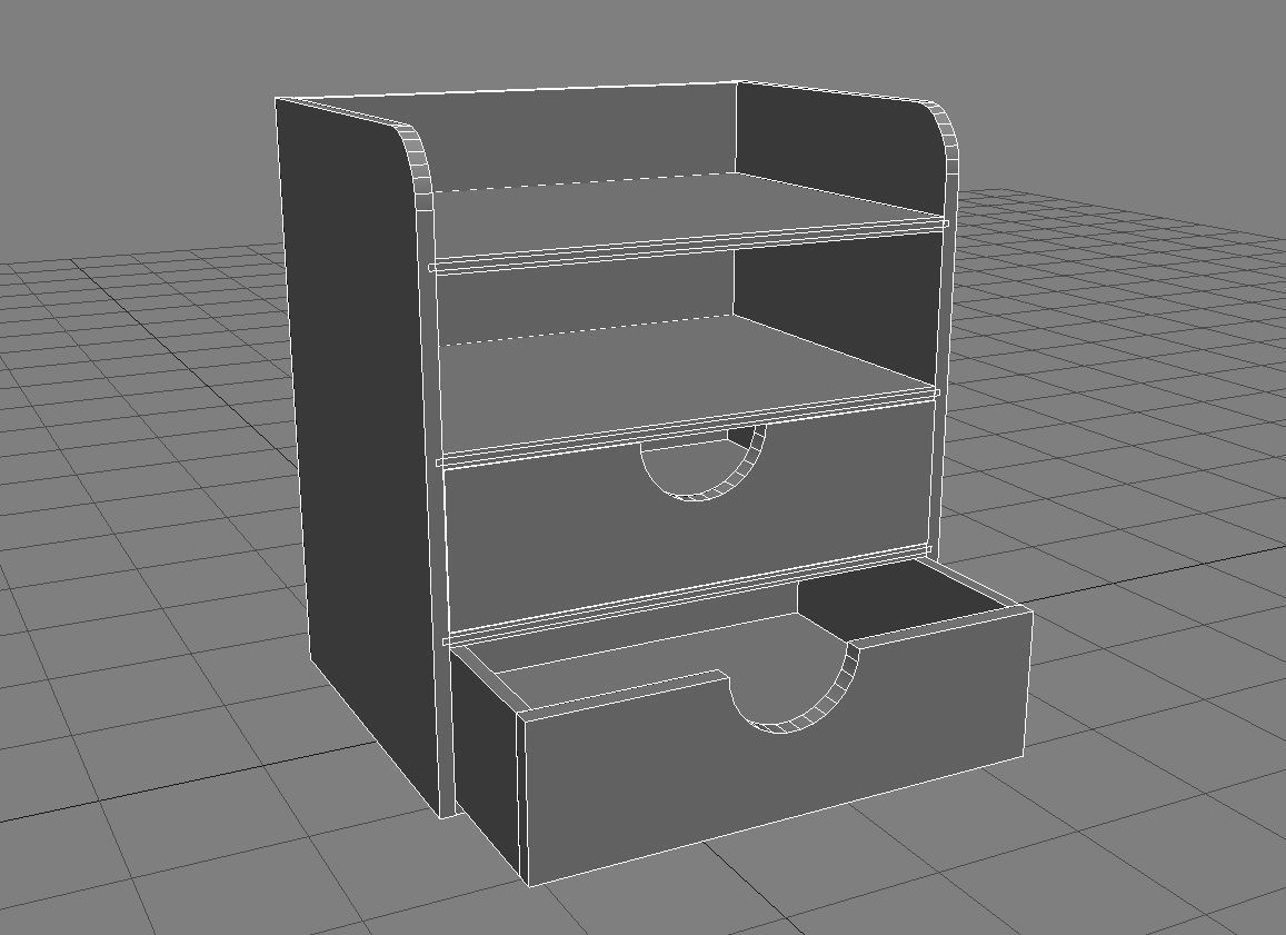 Desk Shelf 3D Model Low-poly 3D model_6