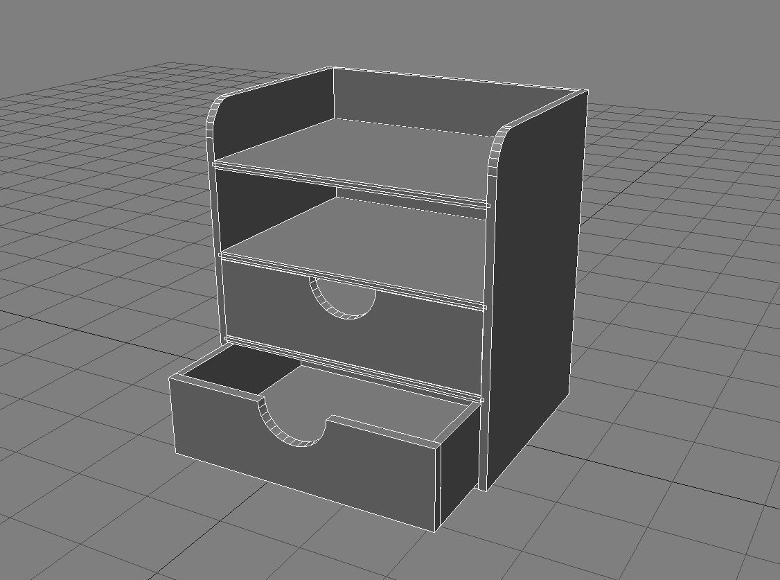 Desk Shelf 3D Model Low-poly 3D model_3