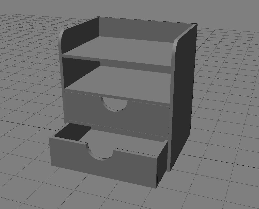 Desk Shelf 3D Model Low-poly 3D model_7