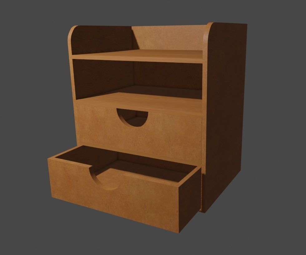 Desk Shelf 3D Model Low-poly 3D model_5