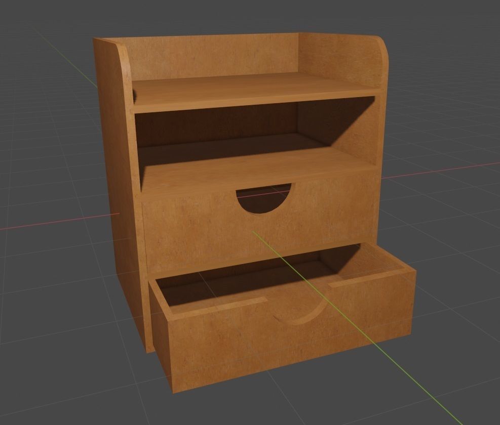 Desk Shelf 3D Model Low-poly 3D model_2