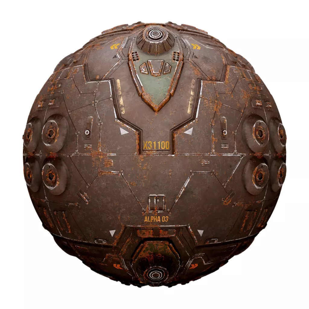 PBR Sci-Fi Industrial Texture 39 Low-poly 3D model_0
