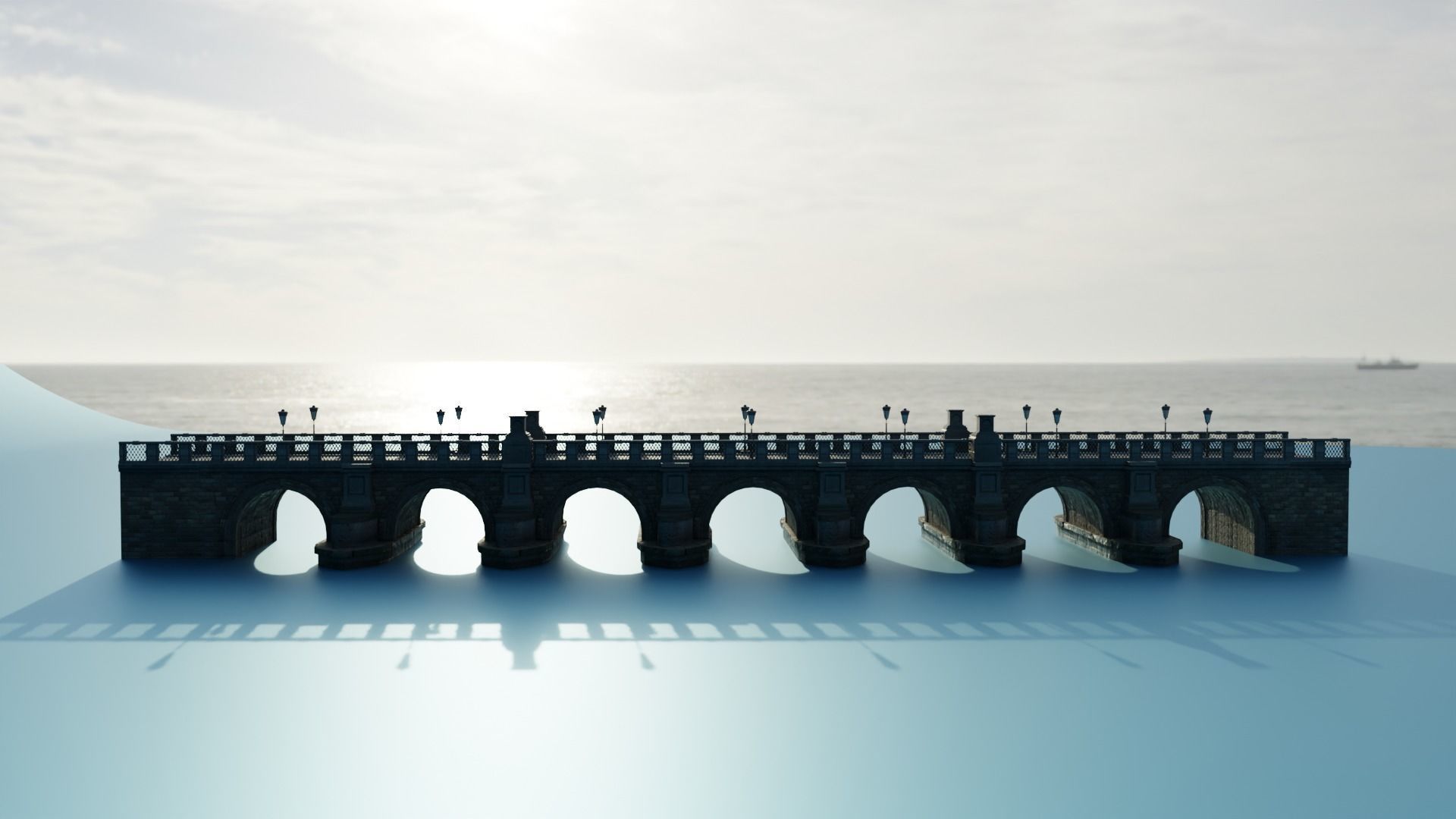 Brick Bridge Low-poly PBR Low-poly 3D model_5