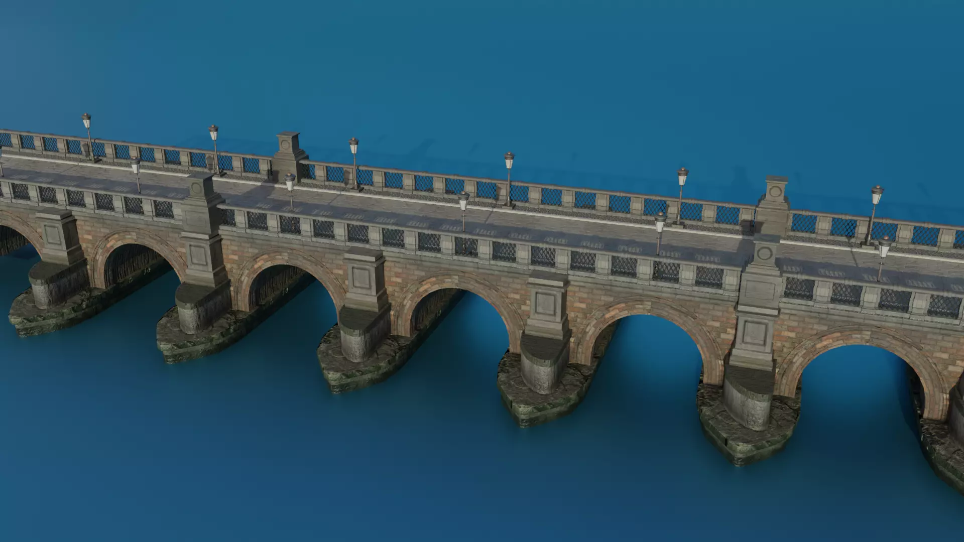 Brick Bridge Low-poly PBR Low-poly 3D model_0
