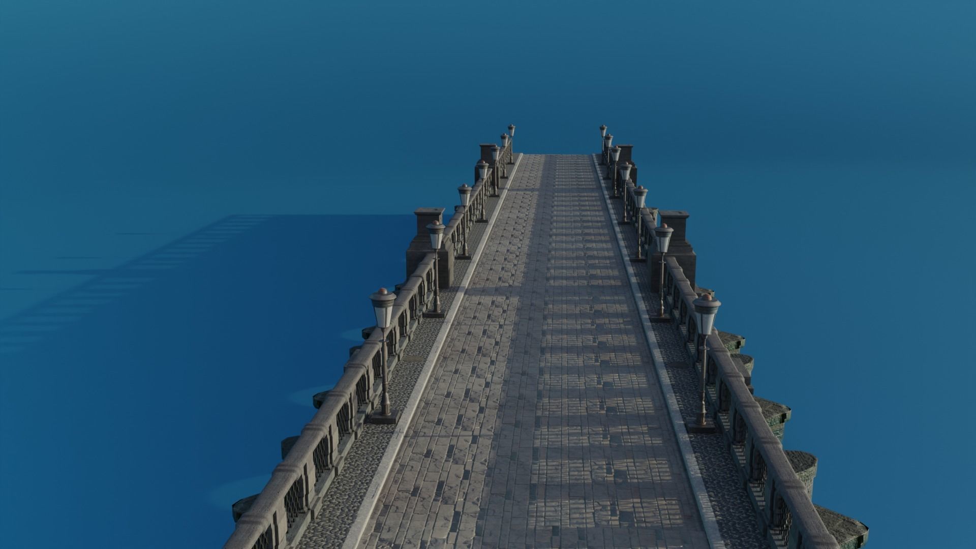 Brick Bridge Low-poly PBR Low-poly 3D model_1