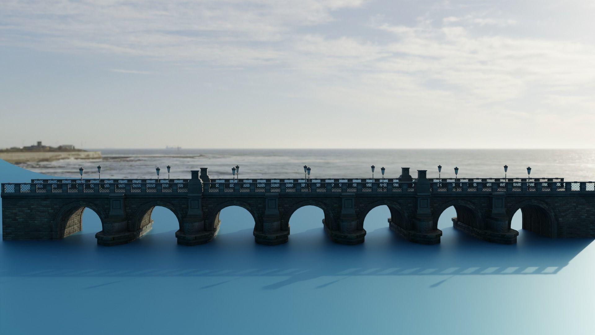 Brick Bridge Low-poly PBR Low-poly 3D model_6