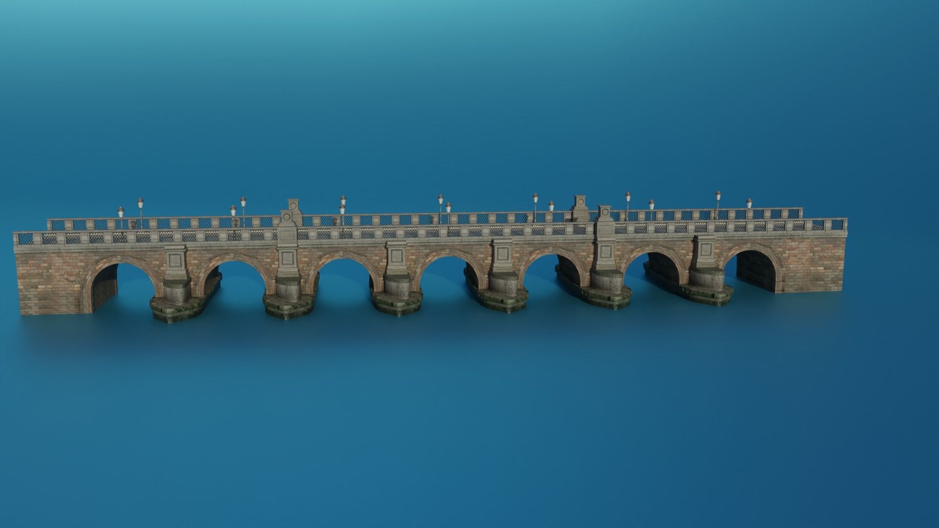 Brick Bridge Low-poly PBR Low-poly 3D model_4