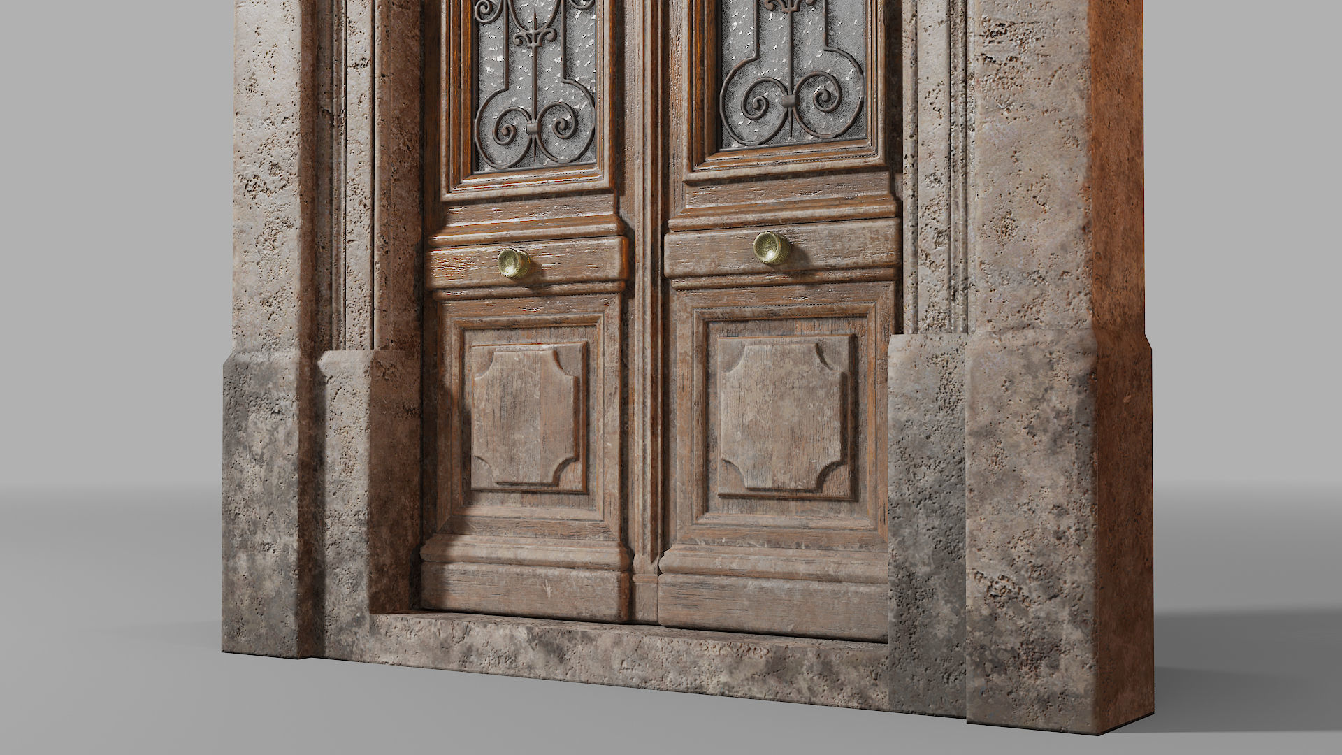 Neoclassic door 2 Low-poly 3D model_3