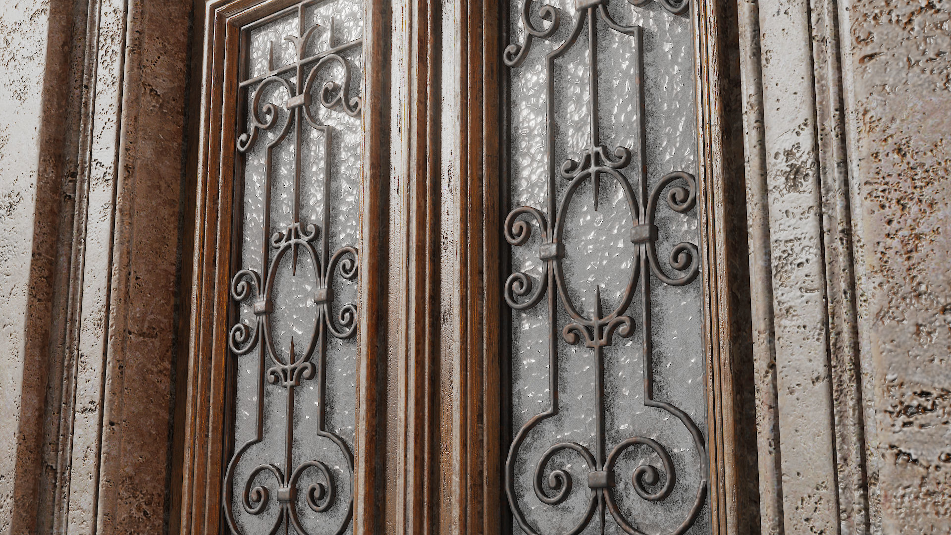Neoclassic door 2 Low-poly 3D model_5