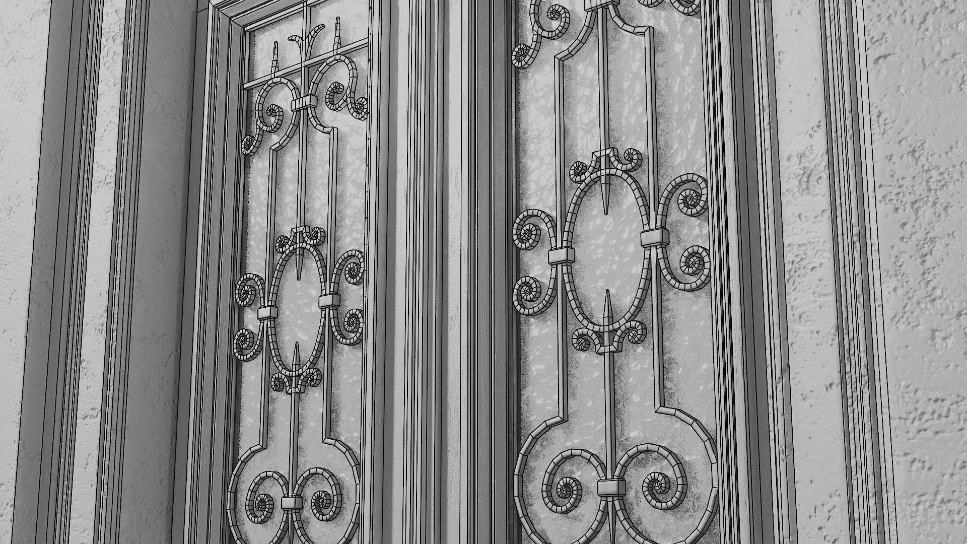 Neoclassic door 2 Low-poly 3D model_14