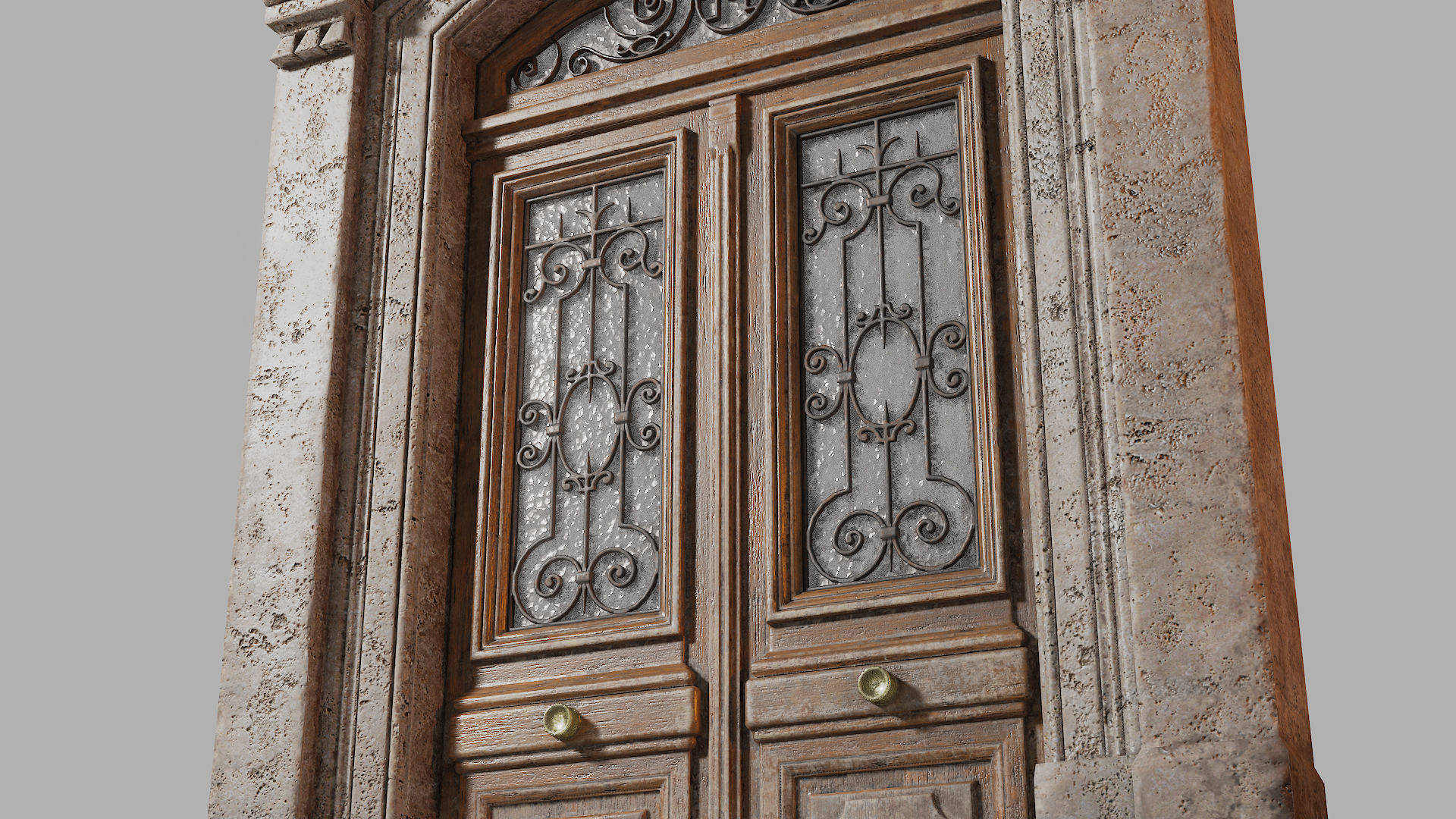 Neoclassic door 2 Low-poly 3D model_8