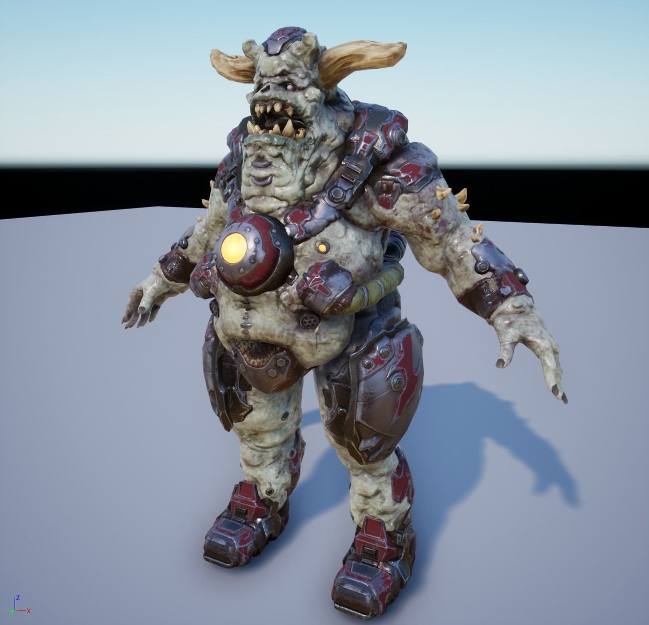 Demon soldier Low-poly 3D model_10