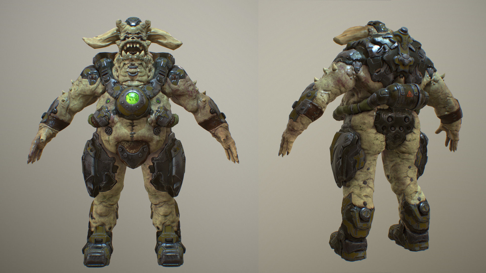 Demon soldier Low-poly 3D model_8