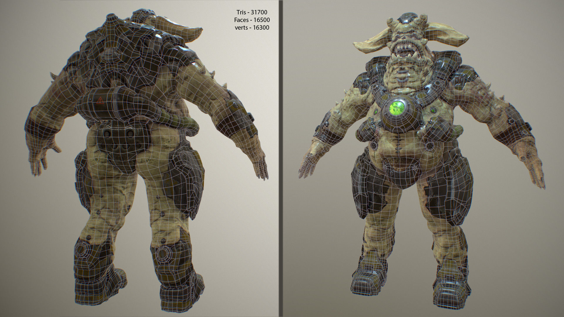 Demon soldier Low-poly 3D model_7