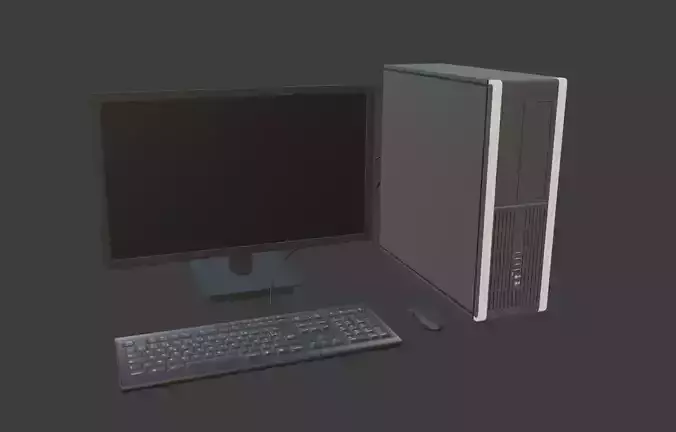 Simple Computer Low-poly 3D model