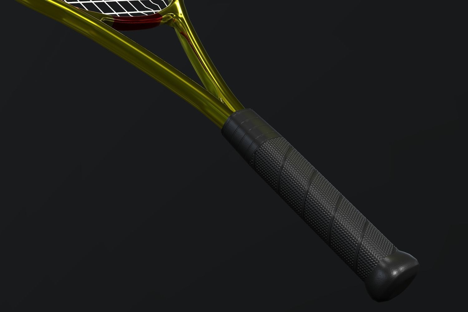 Tennis Racket Low-poly 3D model_5