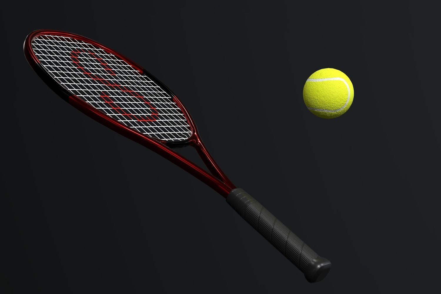 Tennis Racket Low-poly 3D model_6