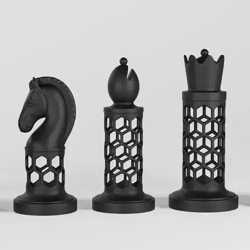 3D Chess set pieces 3D print model