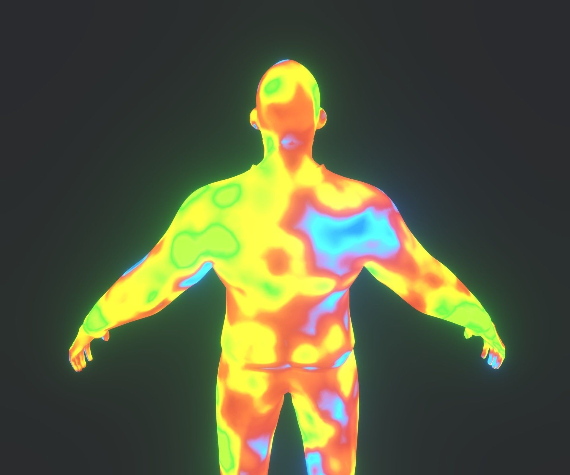 Human Body Thermal Image Heatmap 3D Model 3D Model Collection_23