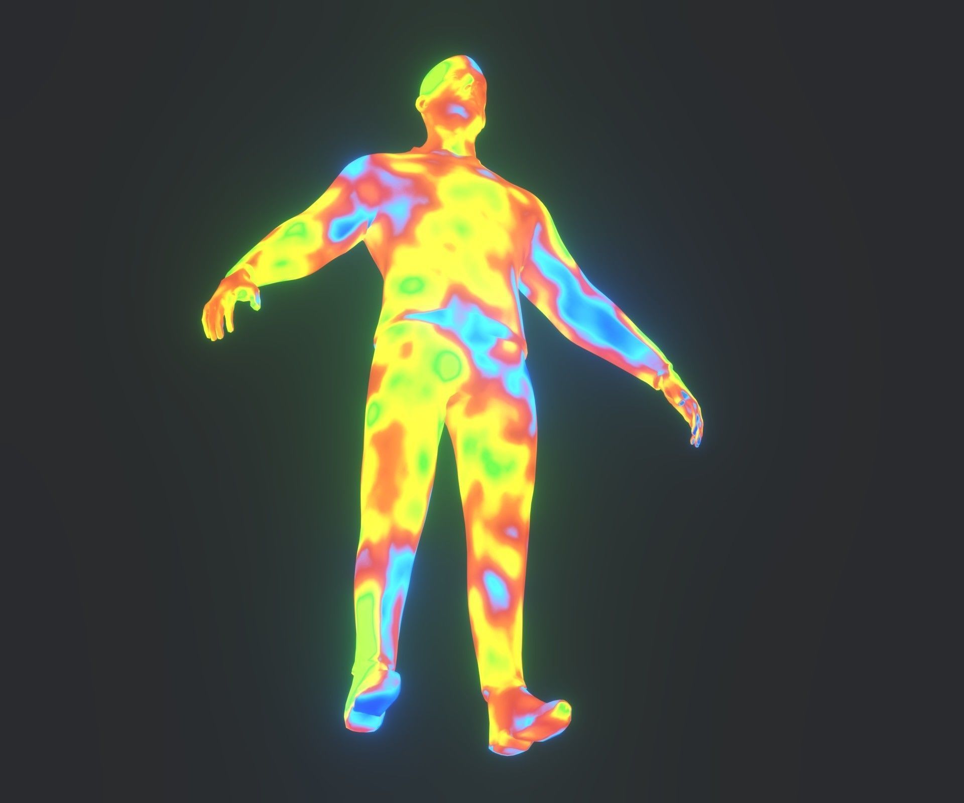 Human Body Thermal Image Heatmap 3D Model 3D Model Collection_9