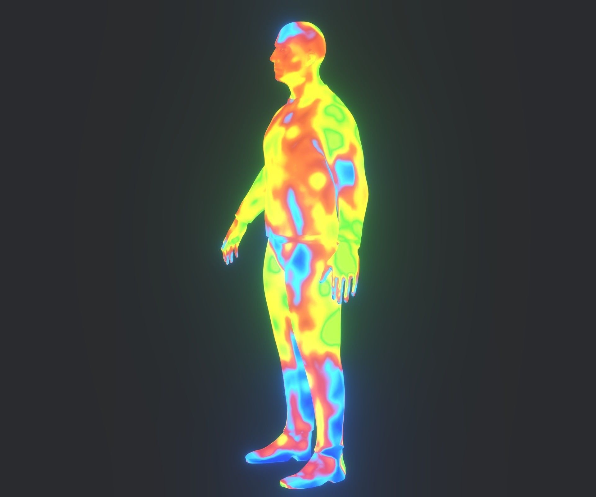 Human Body Thermal Image Heatmap 3D Model 3D Model Collection_18