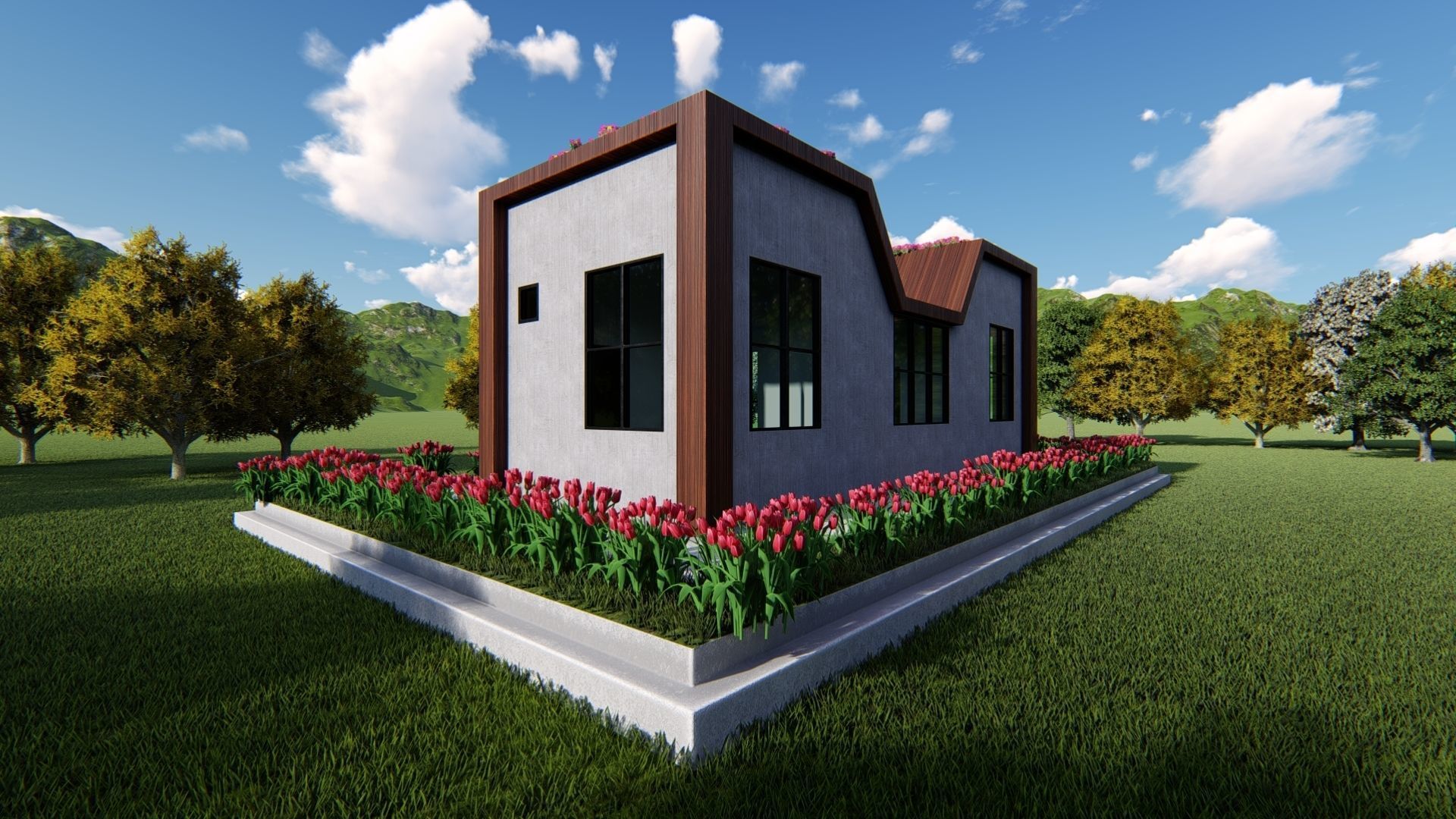 Tiny House Floor Plan-2 Low-poly 3D model_4