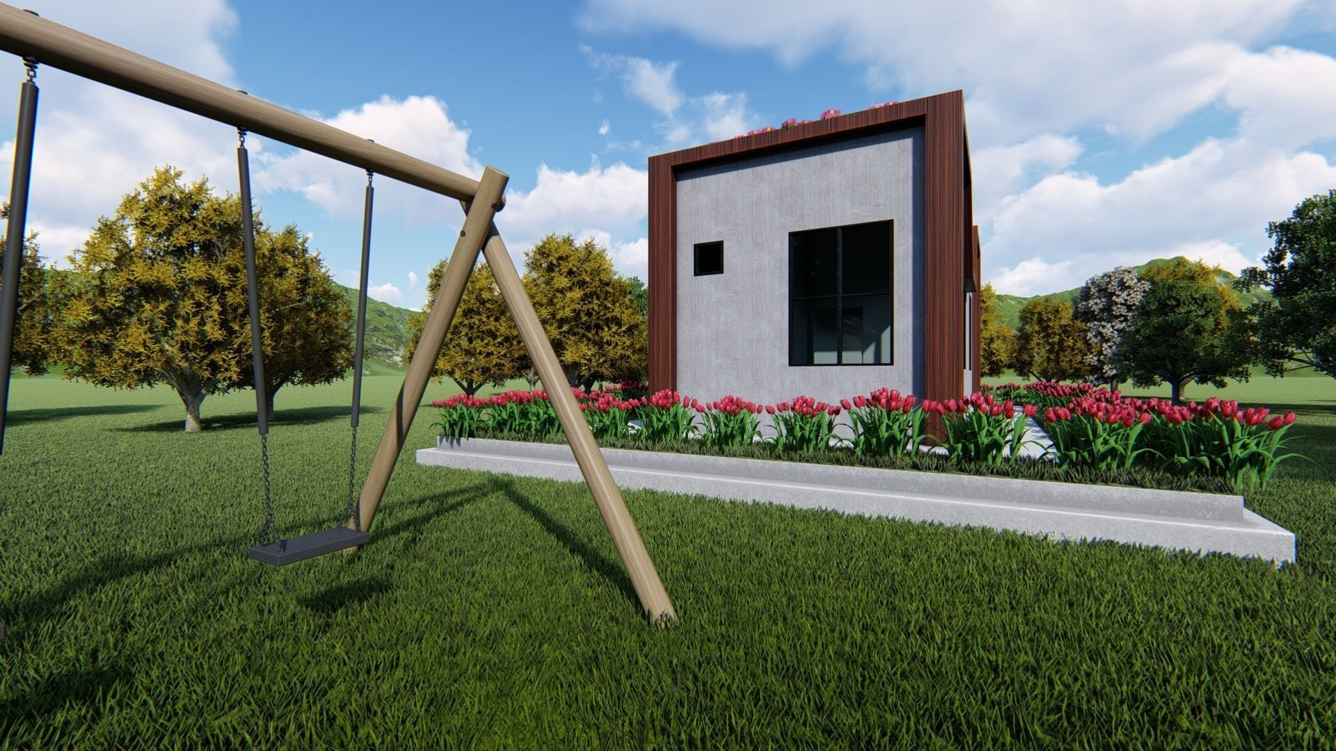 Tiny House Floor Plan-2 Low-poly 3D model_12