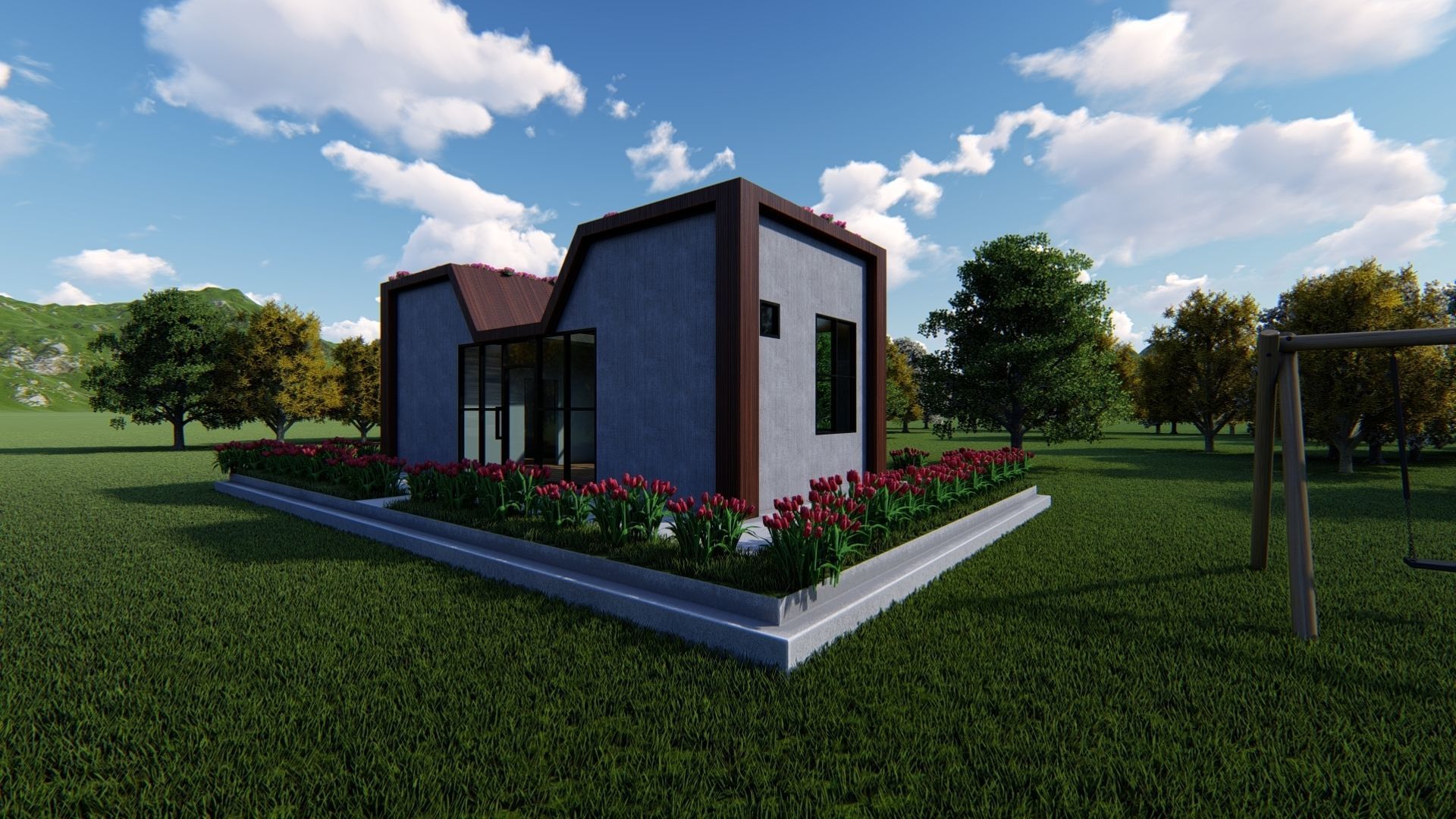 Tiny House Floor Plan-2 Low-poly 3D model_6