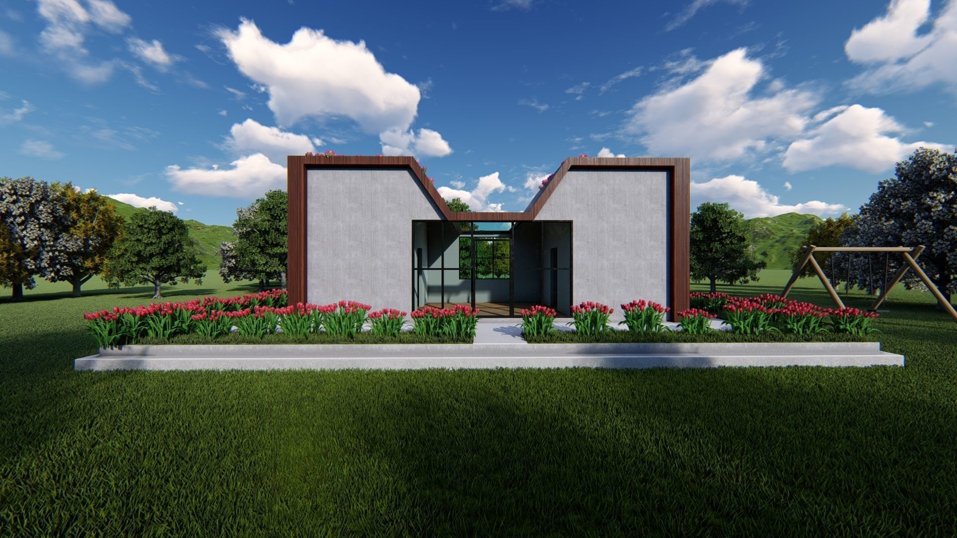 Tiny House Floor Plan-2 Low-poly 3D model_7