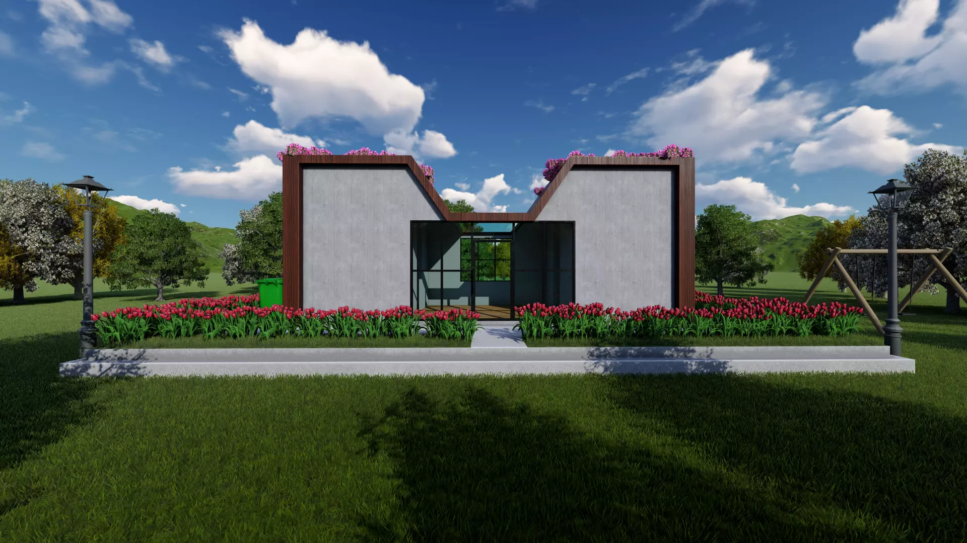 Tiny House Floor Plan-2 Low-poly 3D model_0