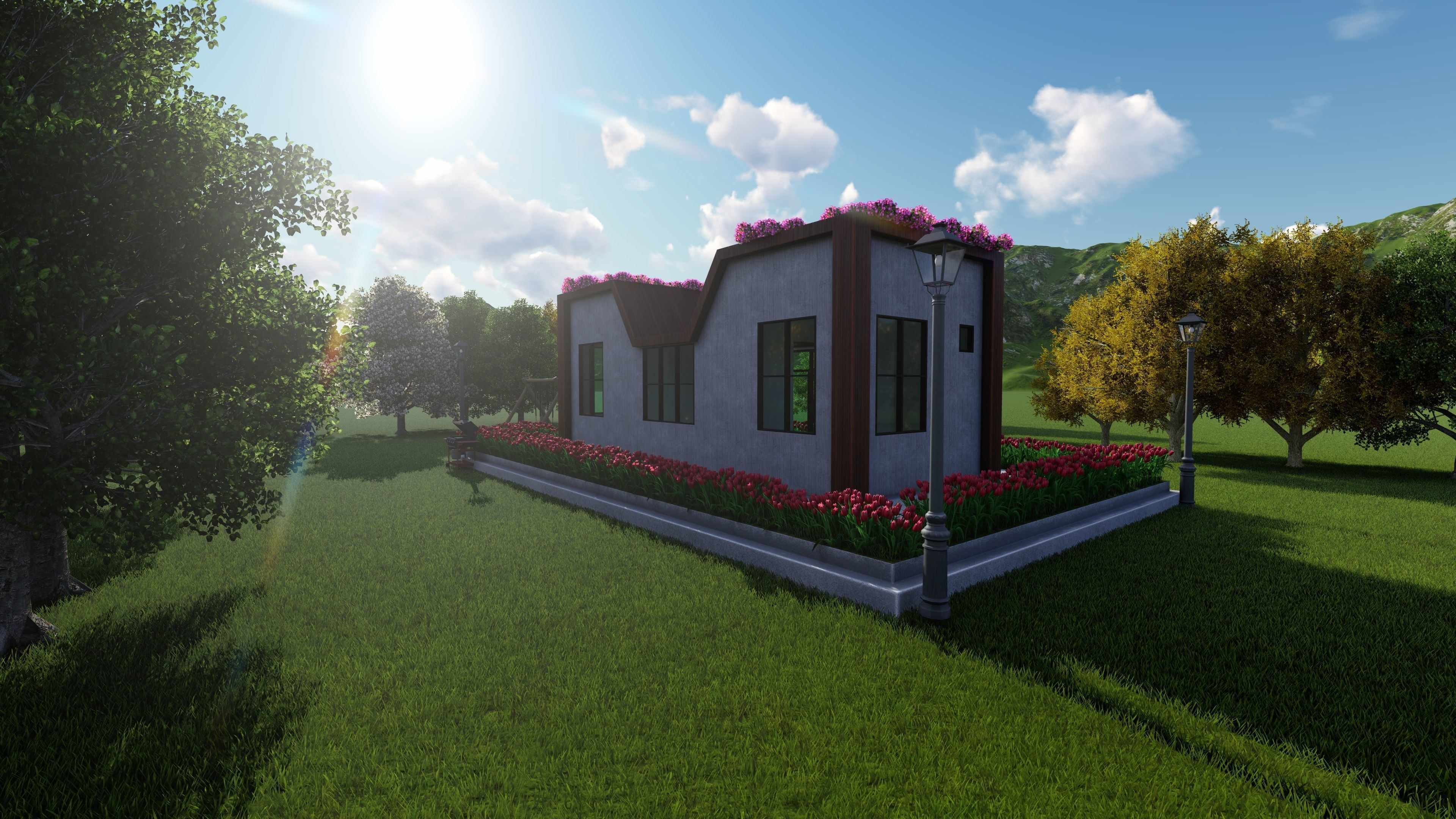 Tiny House Floor Plan-2 Low-poly 3D model_3