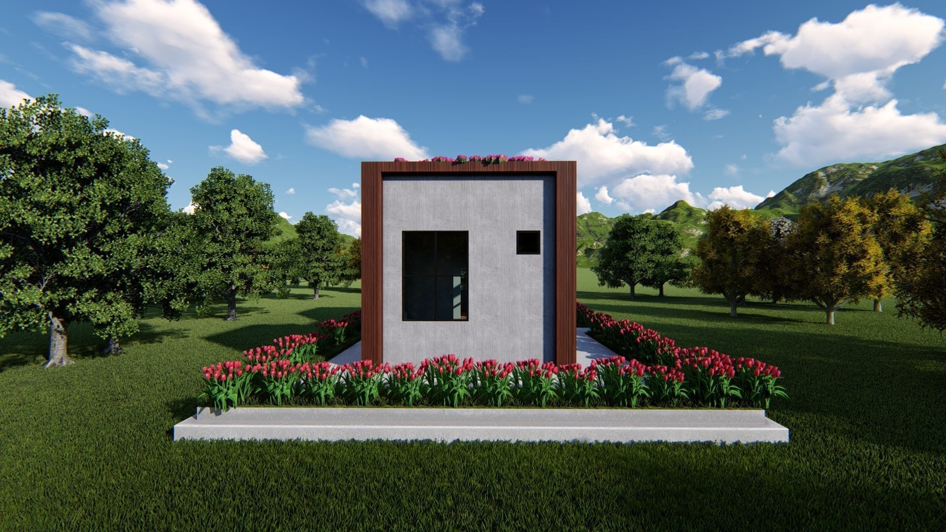 Tiny House Floor Plan-2 Low-poly 3D model_8