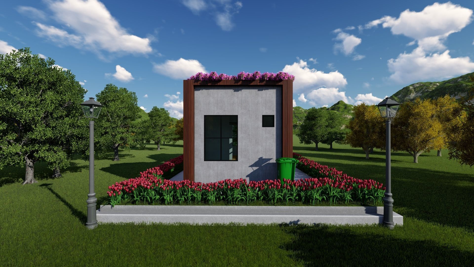 Tiny House Floor Plan-2 Low-poly 3D model_18