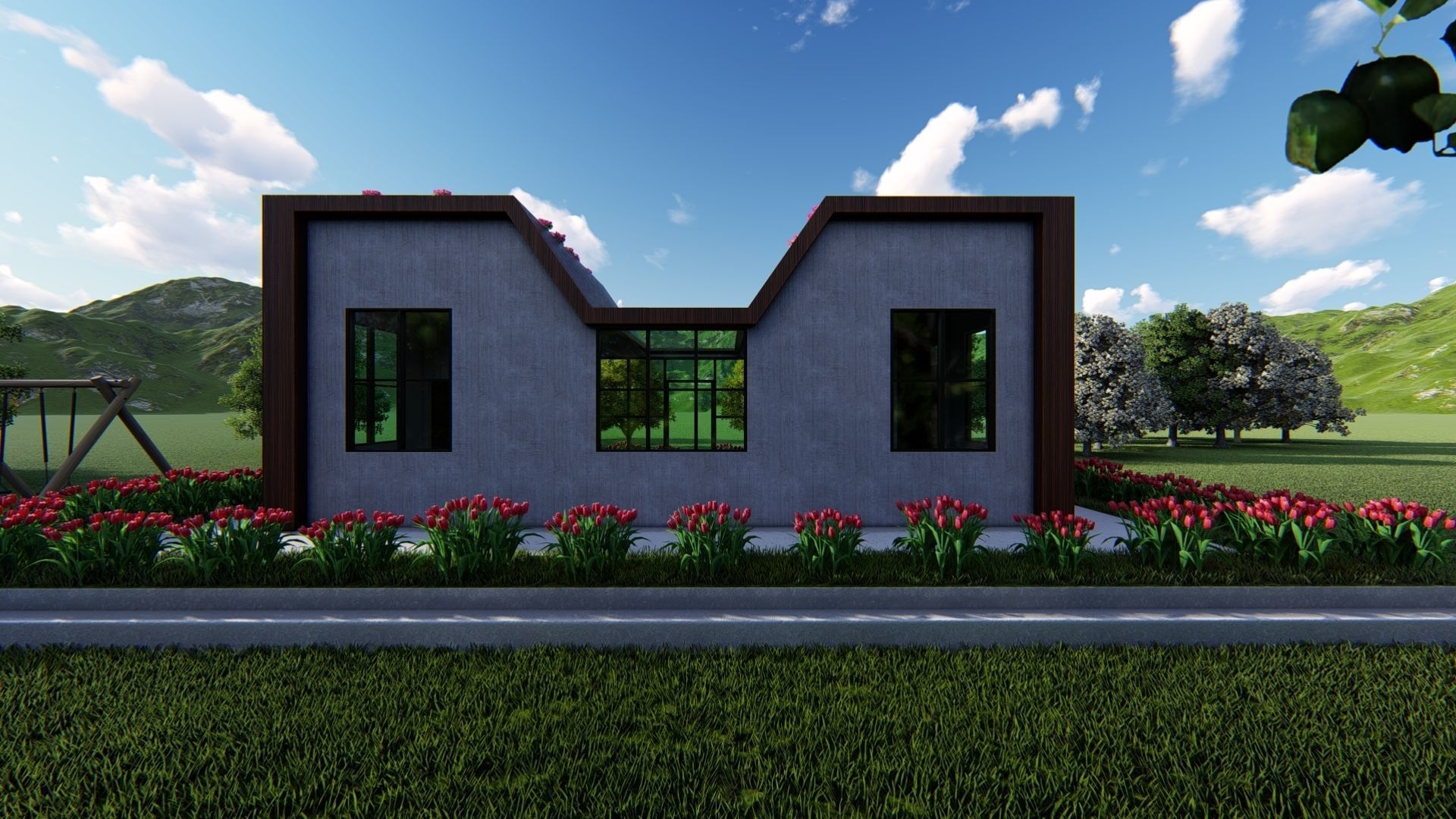 Tiny House Floor Plan-2 Low-poly 3D model_10