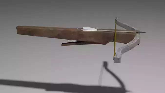 low poly  crossbow with bolt blender  3D model