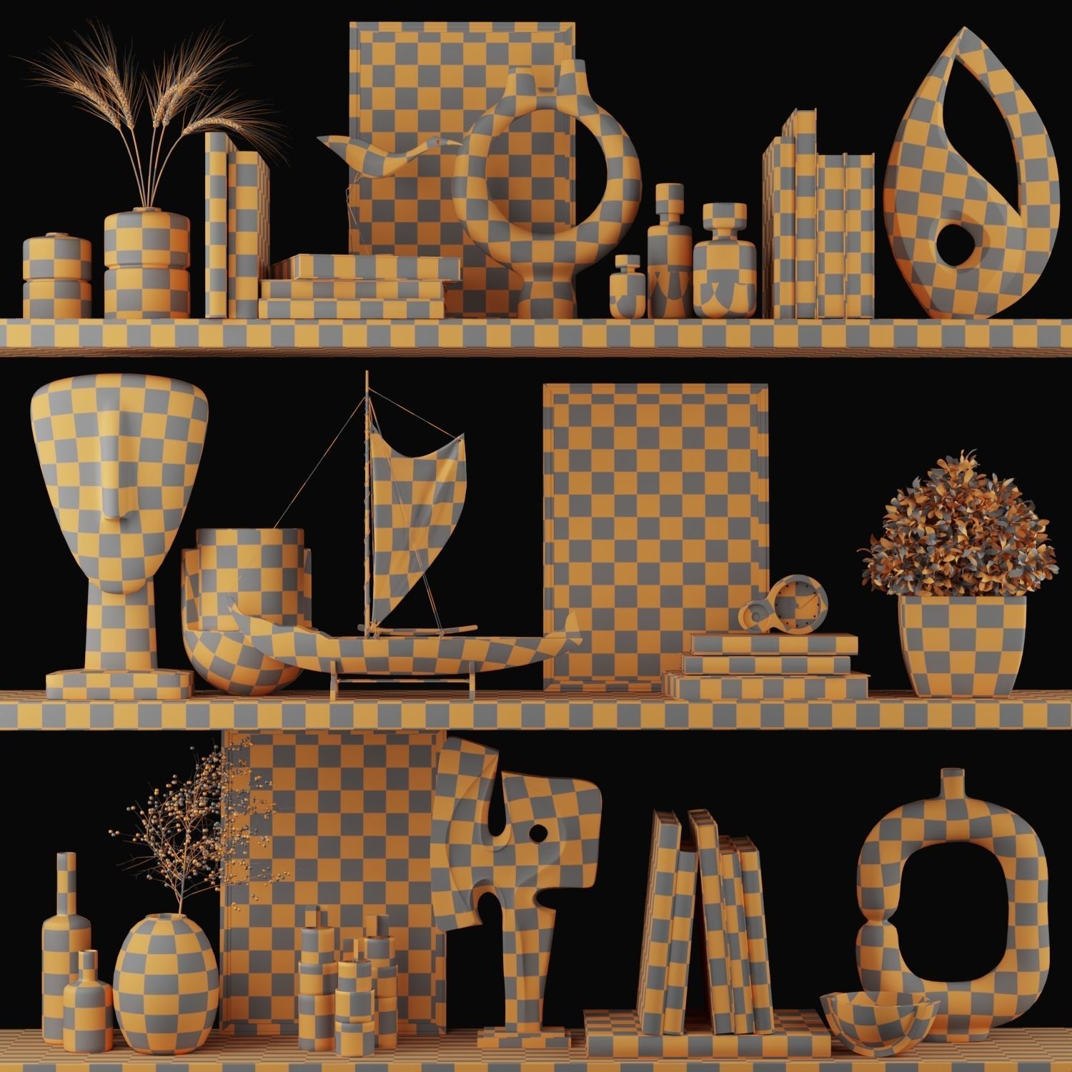 Decorative Set 001- vray and corona 3D model_3