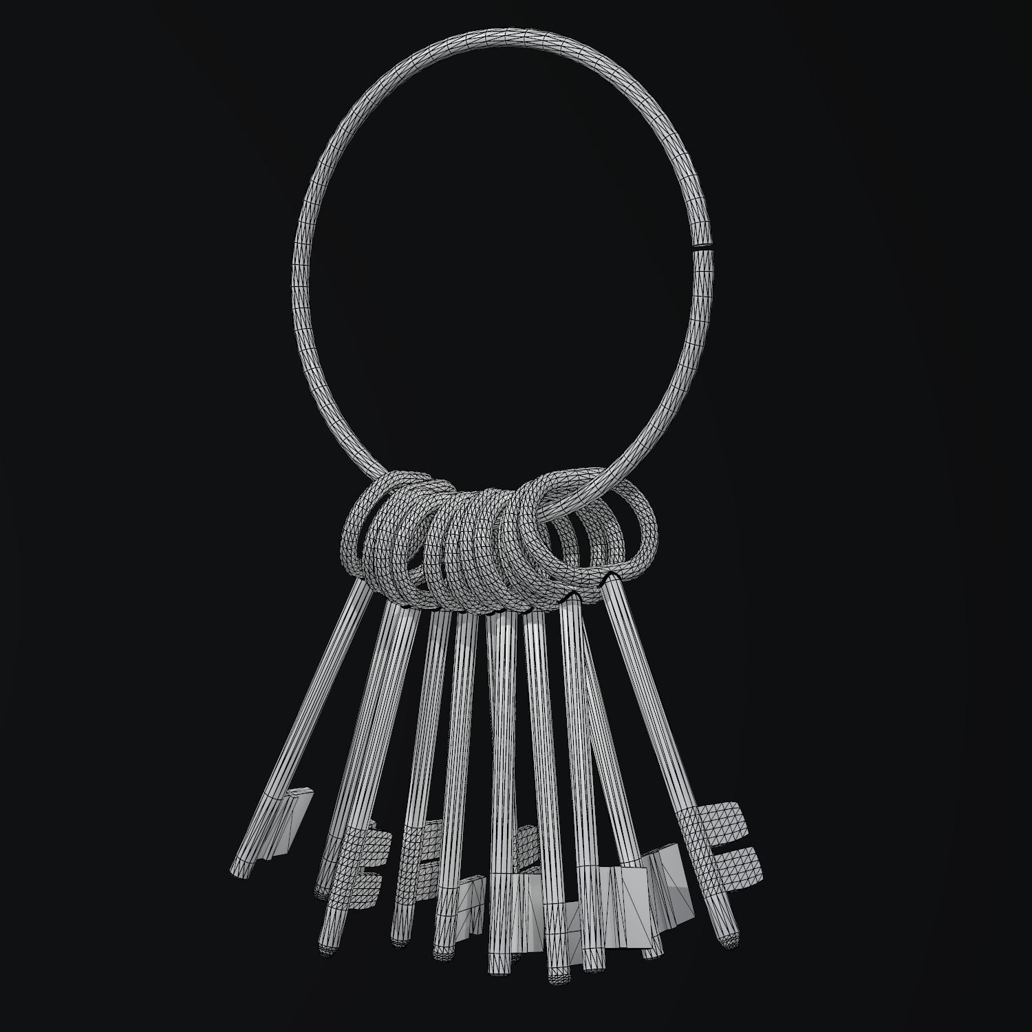 Old Keys set Low-poly 3D model_9