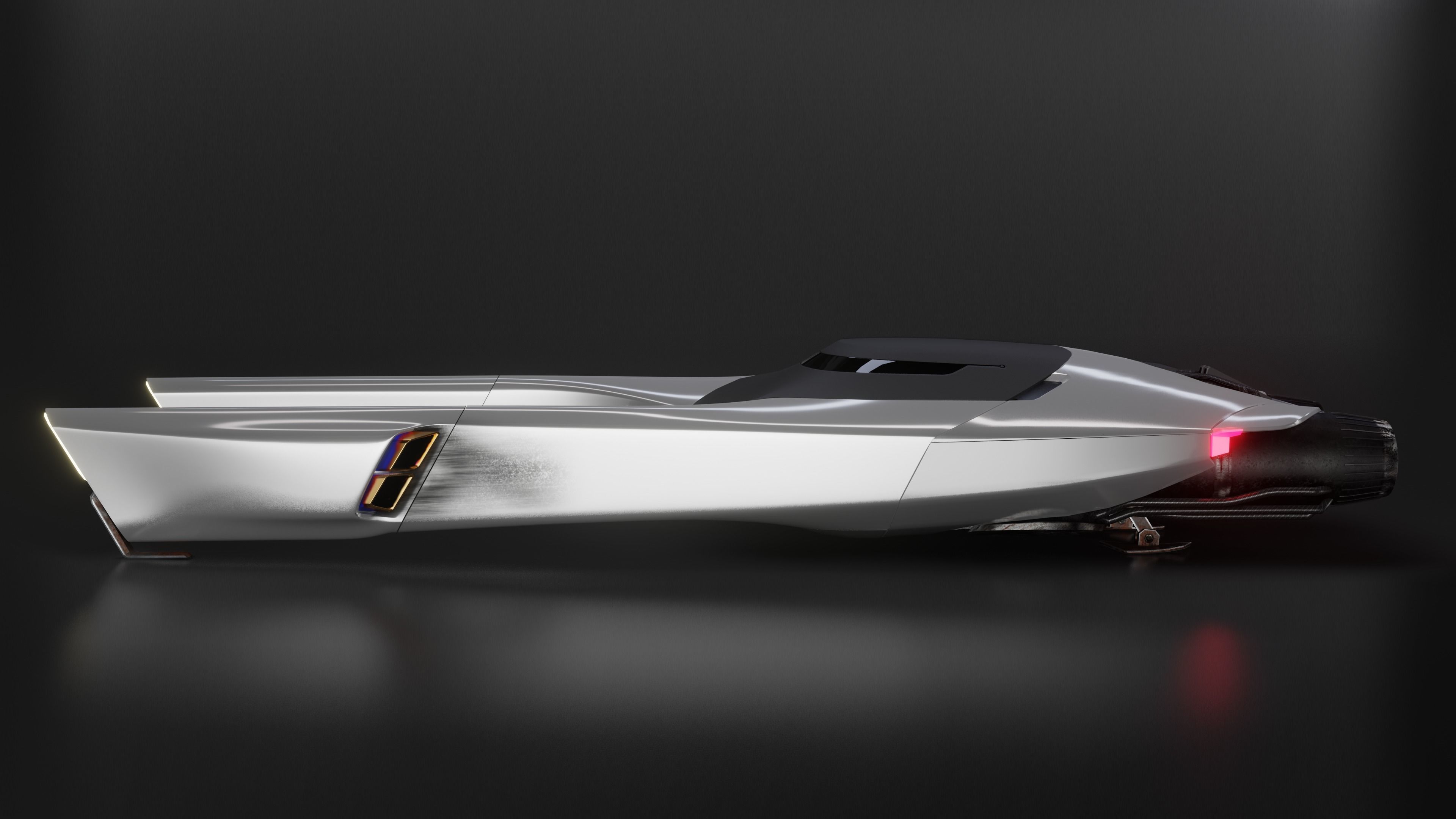 Space racer spaceship 3D low poly scifi Low-poly 3D model_18