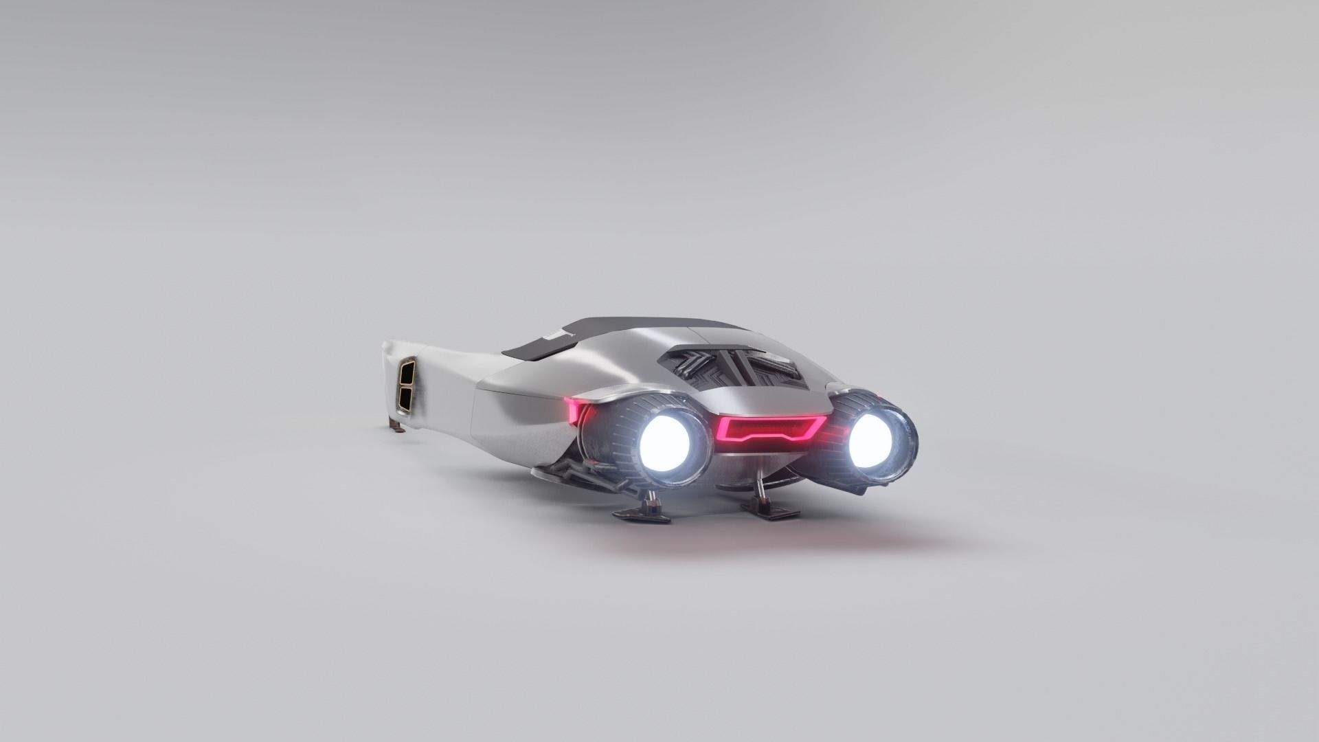 Space racer spaceship 3D low poly scifi Low-poly 3D model_6