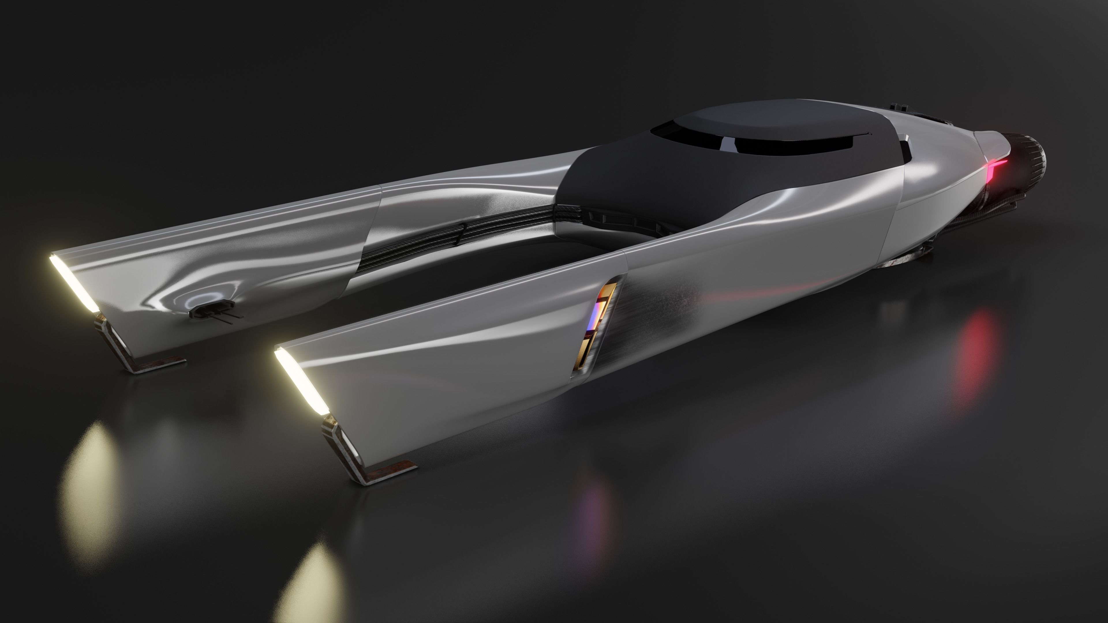 Space racer spaceship 3D low poly scifi Low-poly 3D model_14