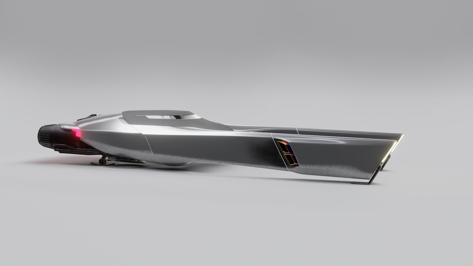 Space racer spaceship 3D low poly scifi Low-poly 3D model_9