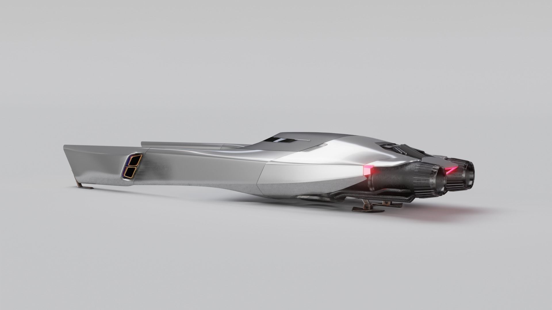 Space racer spaceship 3D low poly scifi Low-poly 3D model_11