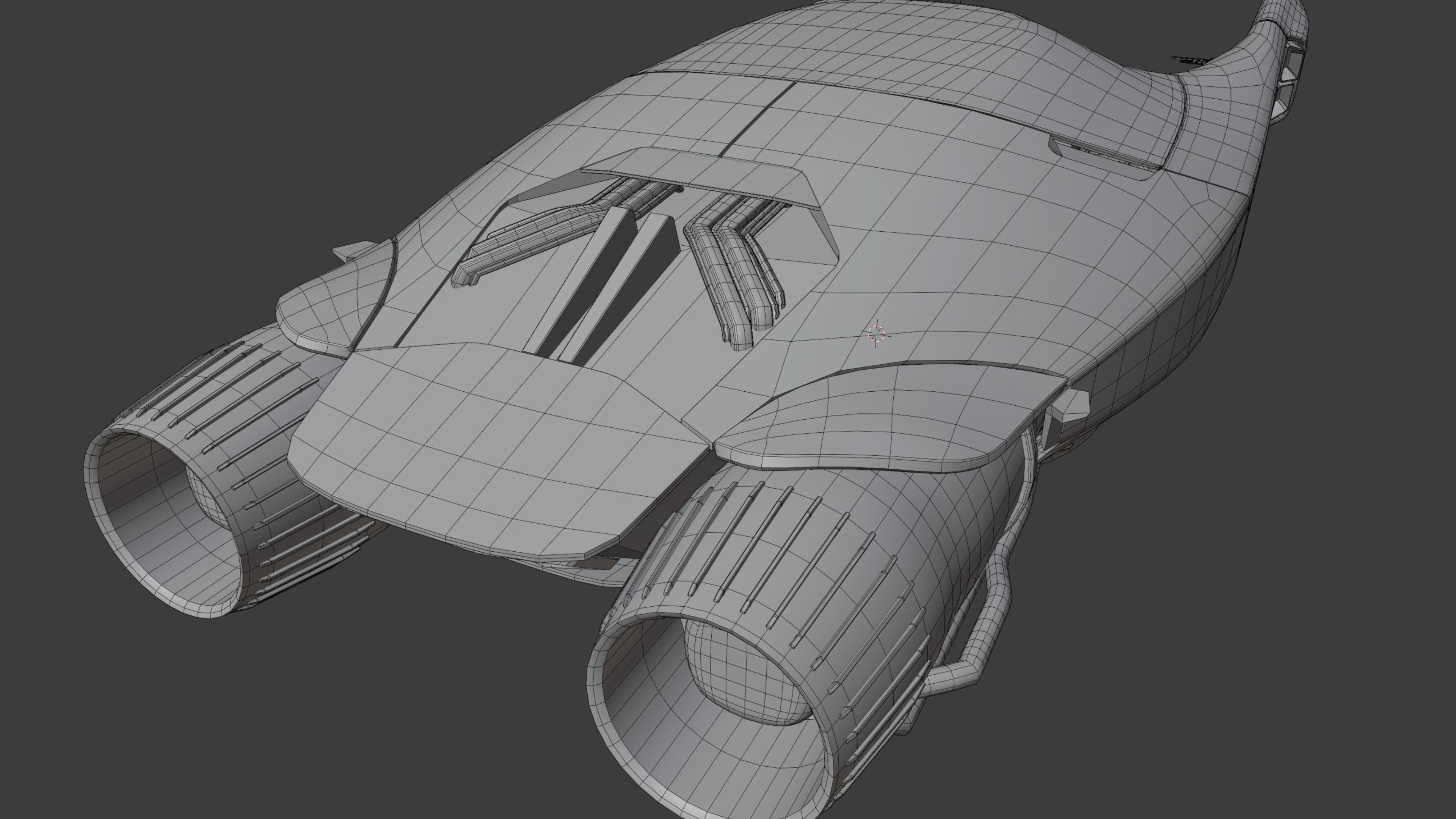 Space racer spaceship 3D low poly scifi Low-poly 3D model_21