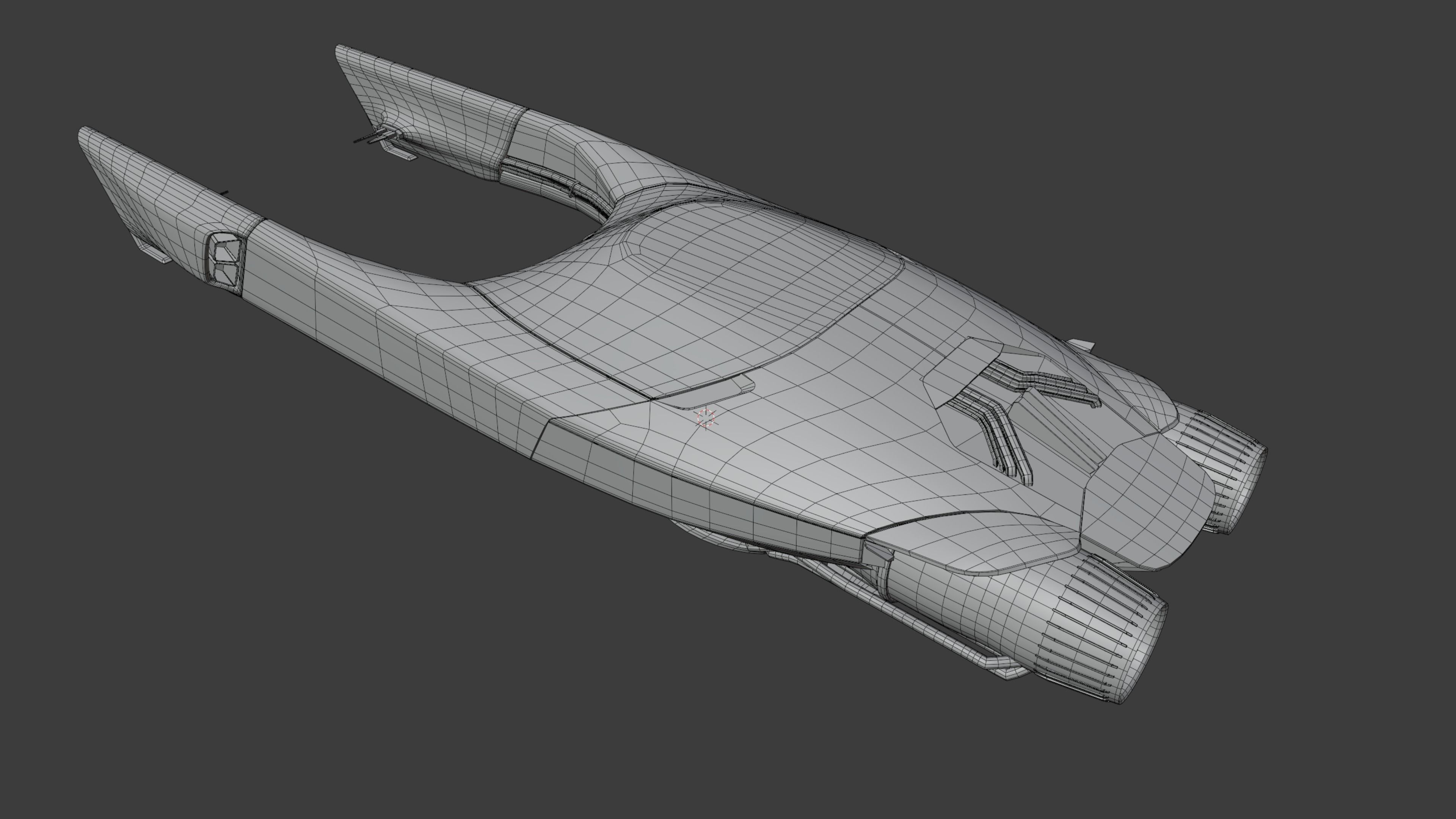 Space racer spaceship 3D low poly scifi Low-poly 3D model_19