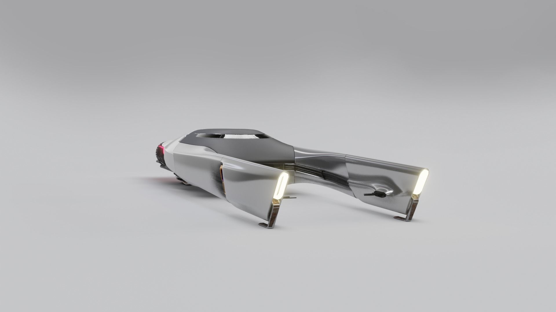 Space racer spaceship 3D low poly scifi Low-poly 3D model_8