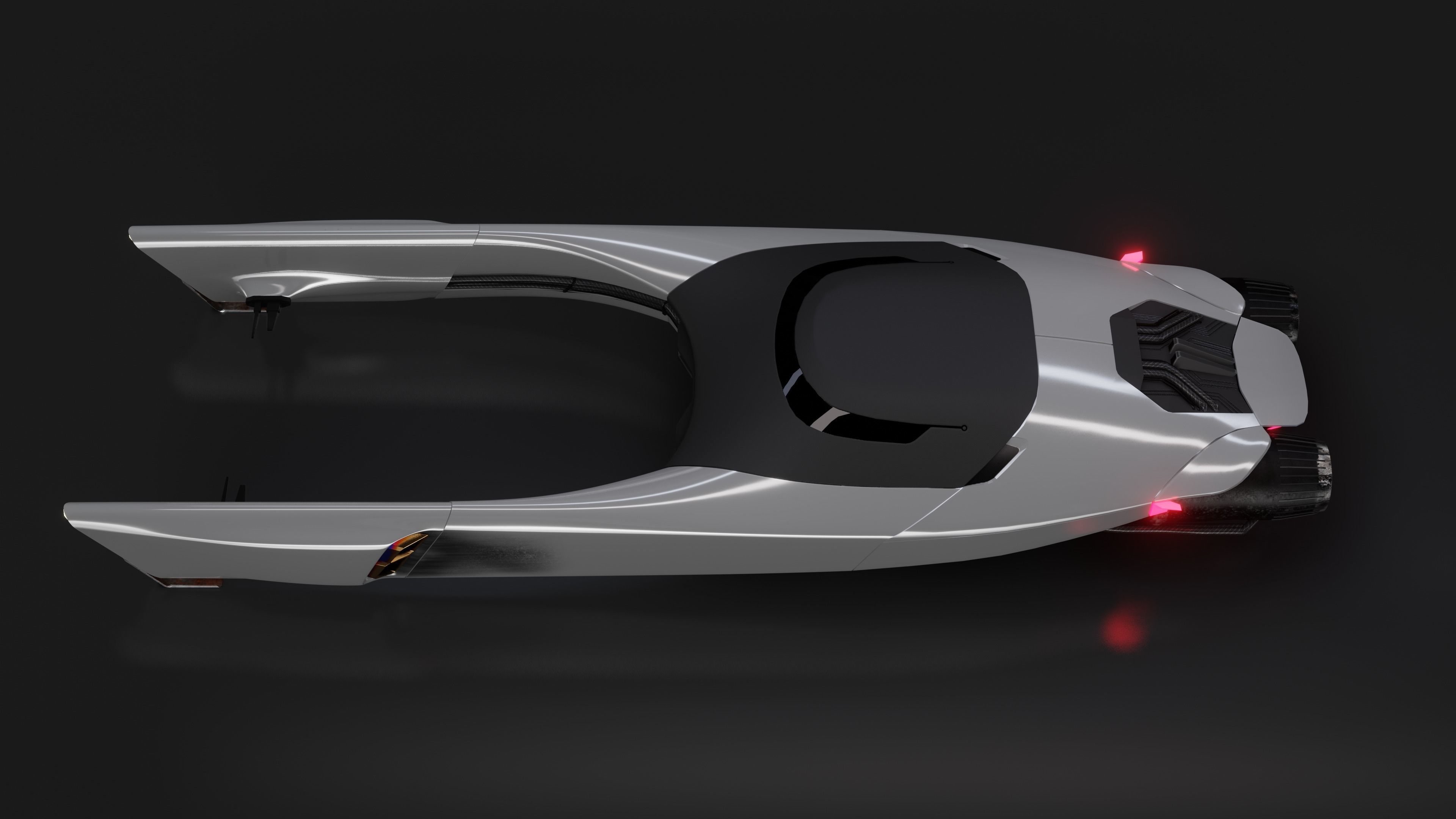 Space racer spaceship 3D low poly scifi Low-poly 3D model_15